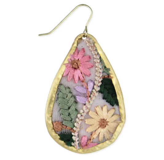 Earrings - Floral Vines Embroidered