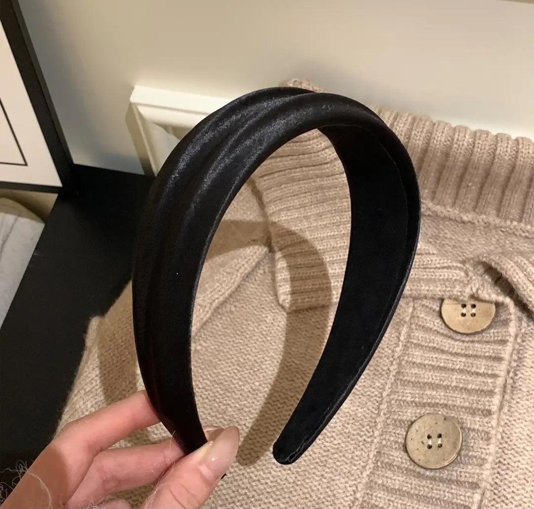 Headband - Romantic Black Satin