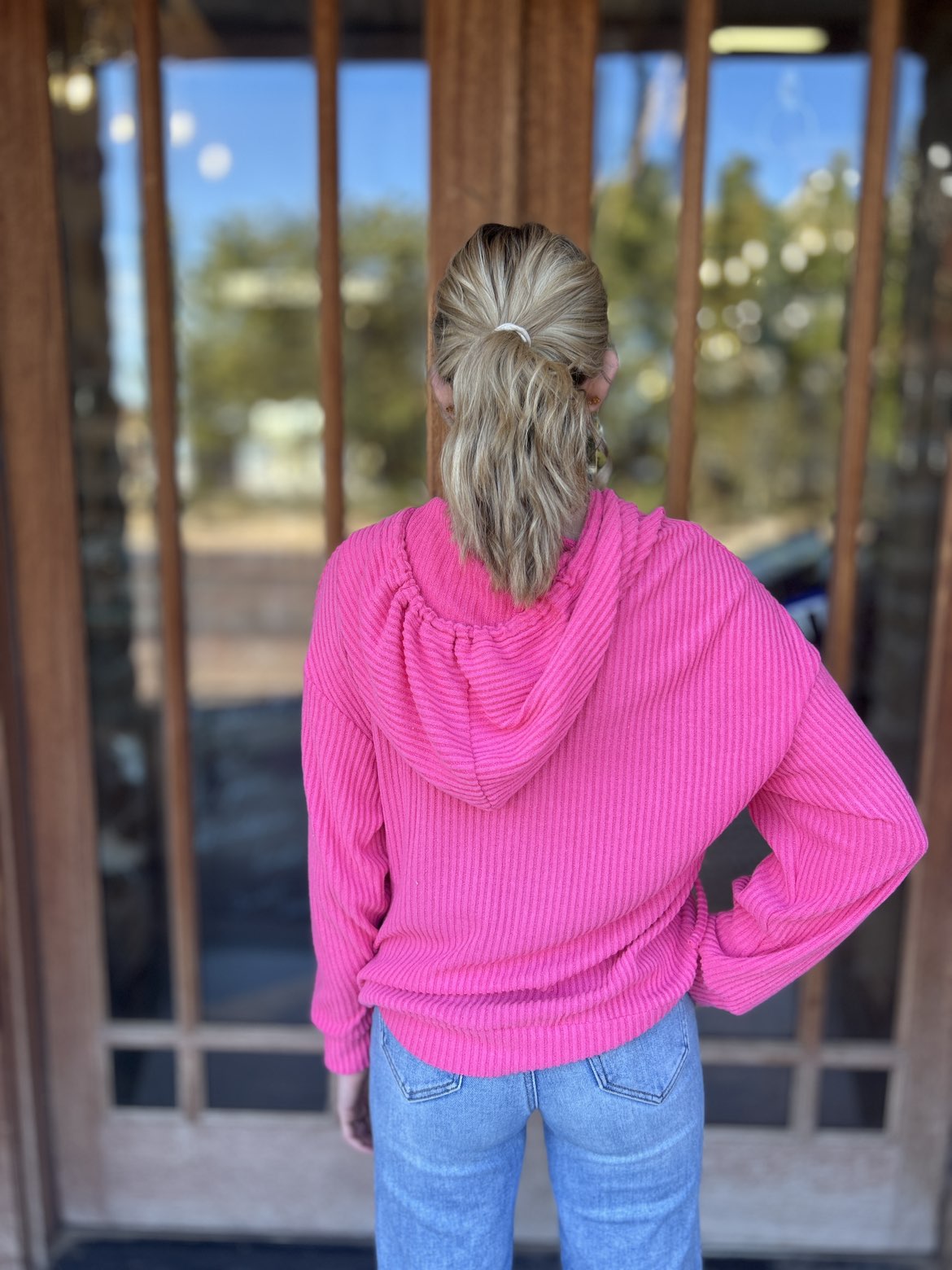 Tops | Sweater Rose Red Hoodie Vintage Style Drop Shoulder