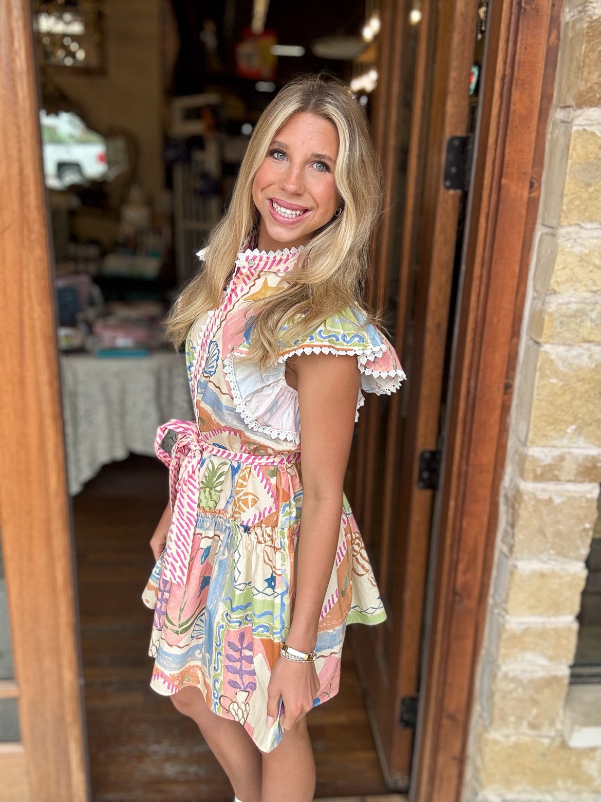 Dress - Mini Ruffled Pastel Voyage