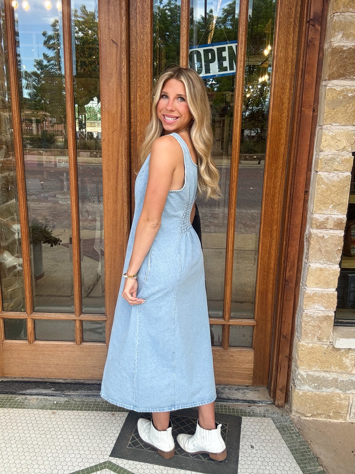 Dress - Denim Sleeveless Button Down