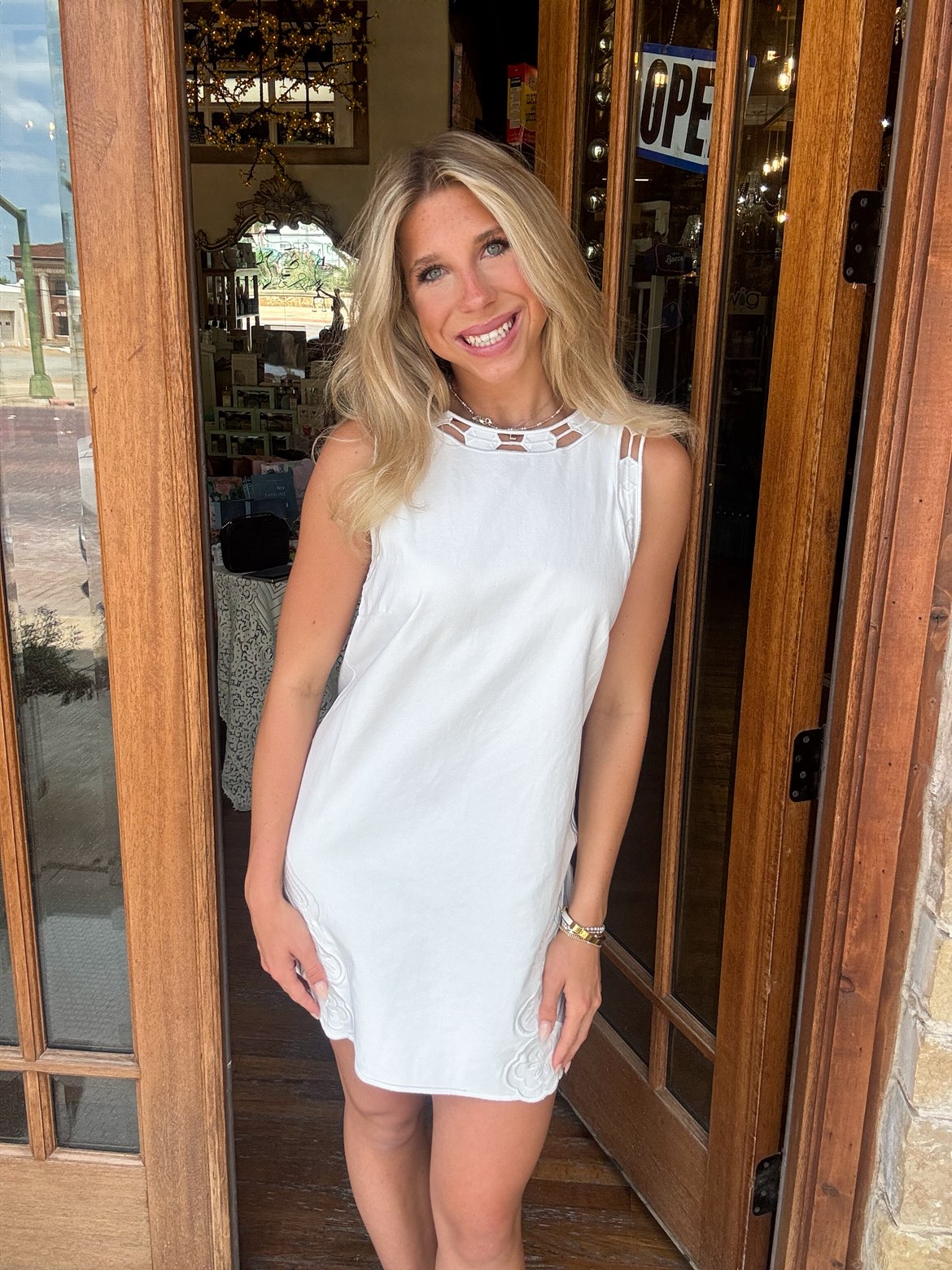 Dress - Embroidered White Shift