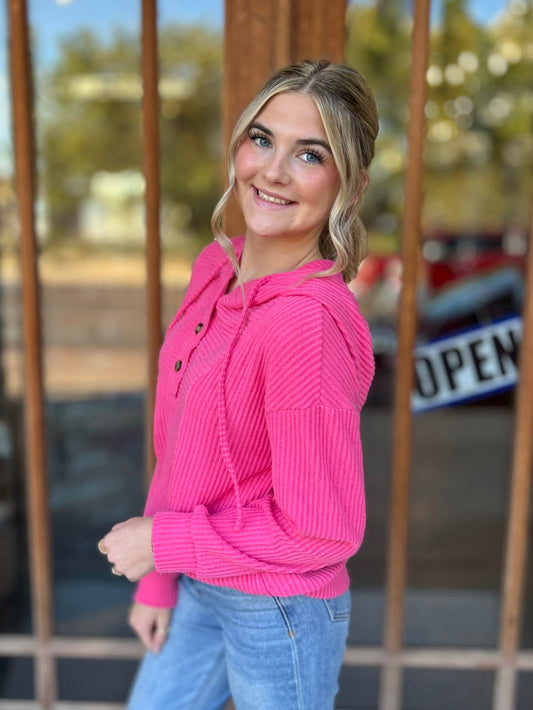 Tops | Sweater Rose Red Hoodie Vintage Style Drop Shoulder