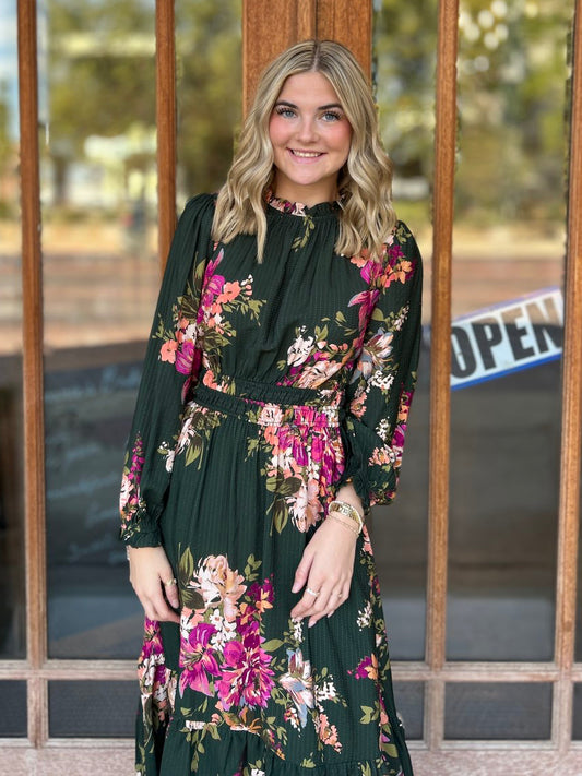 Floral Printed Tiered Skirt Dress