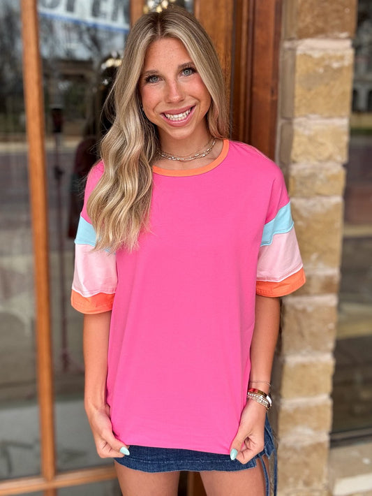 Casual Color Block Tee