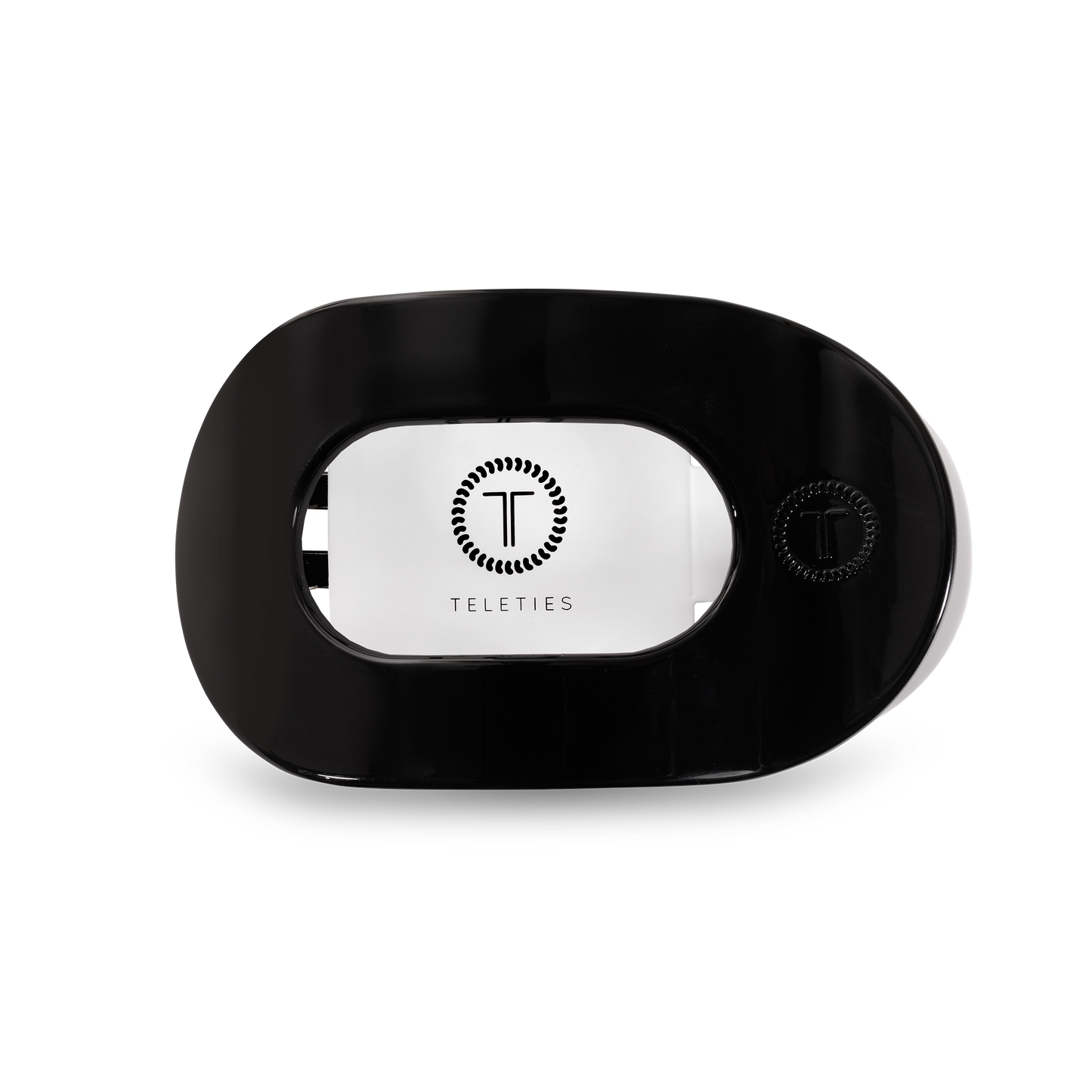 Teleties | Round Flat Medium Jet Black Hair Clip