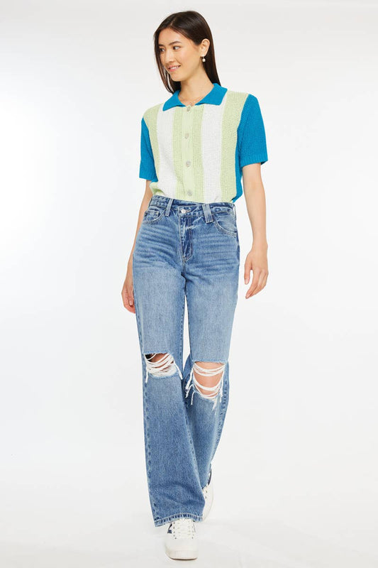 Bottoms | KanCan Jeans High Rise 90's Criss Cross Striaght