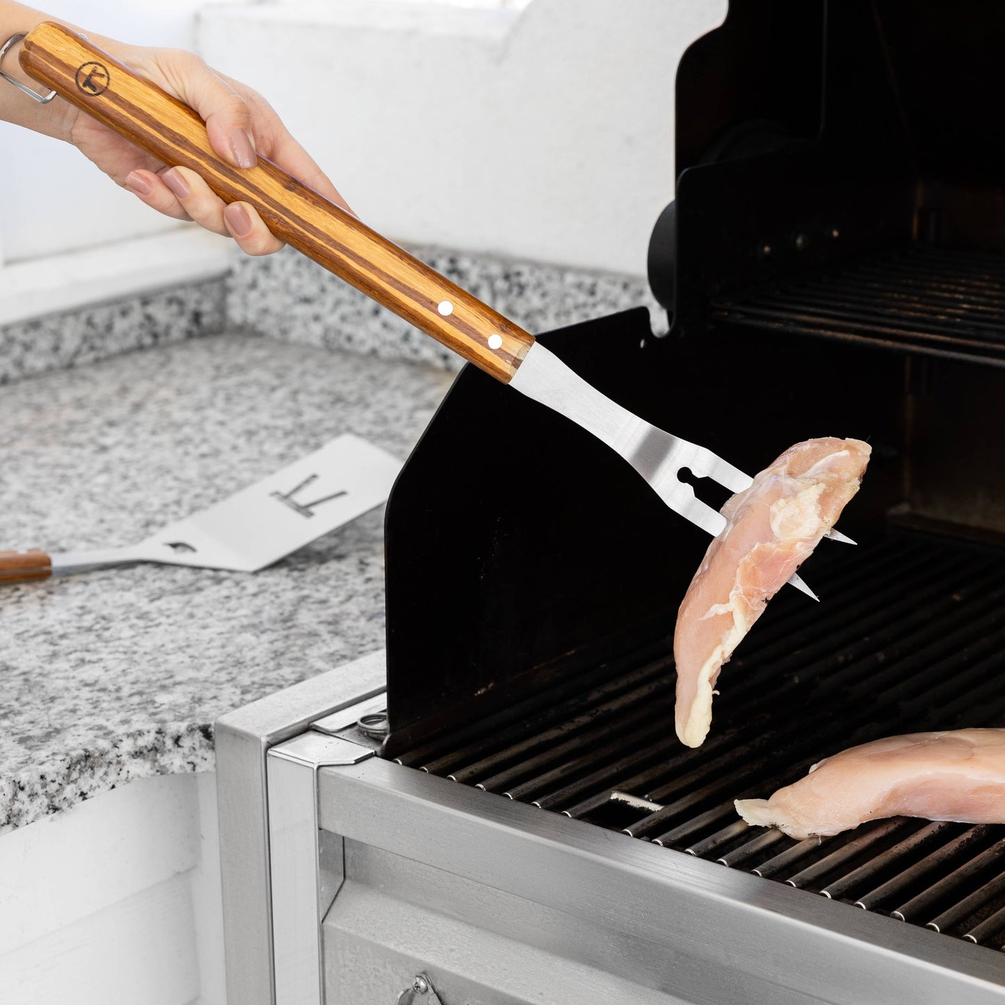 Home and Garden | Outset Grill Tool Set Stainless Steel, Verde
