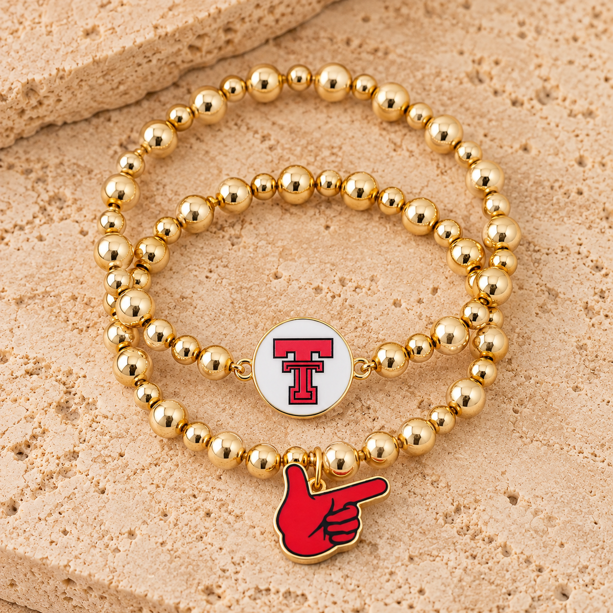 Bracelet Set - Texas Tech Red Raiders Ball Bead
