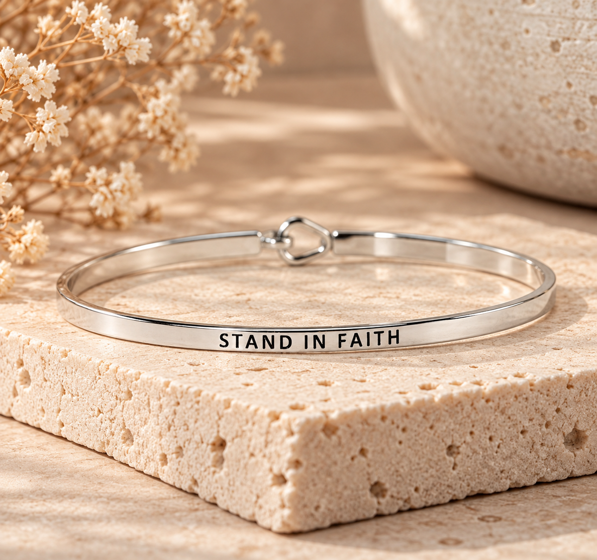 Bracelet - Rhodium Stand in Faith
