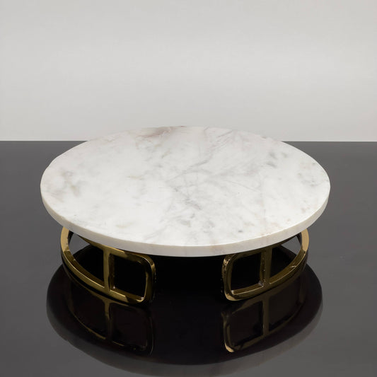 Housewares | Cake Stand Round Marble & Gold
