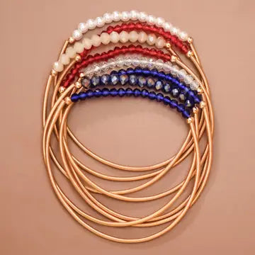 Bracelet - Patriotic Boho Layered Guitar String