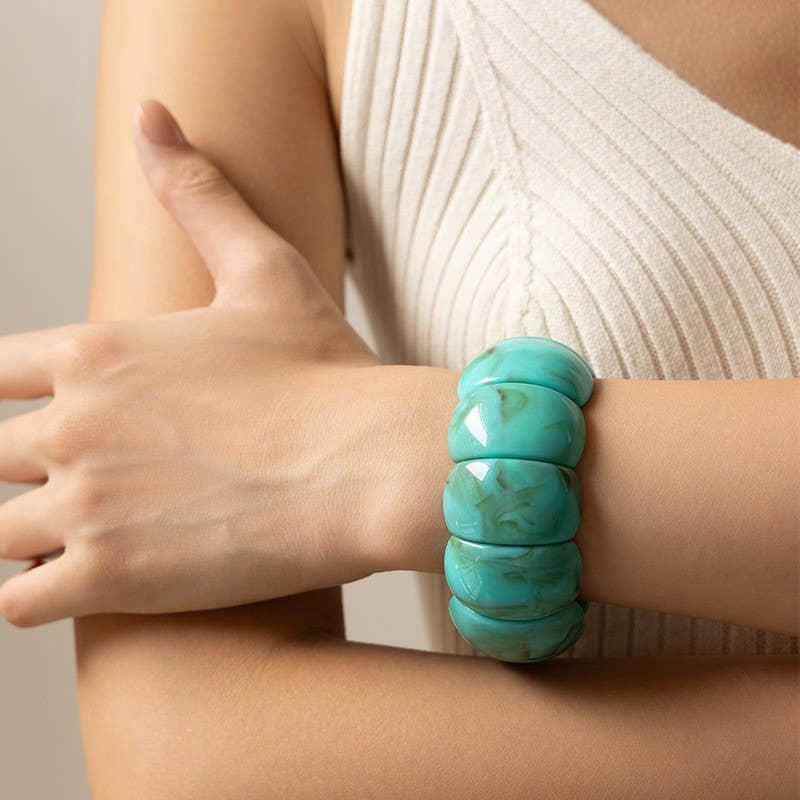 Color-Block Acrylic Stretch Bracelet