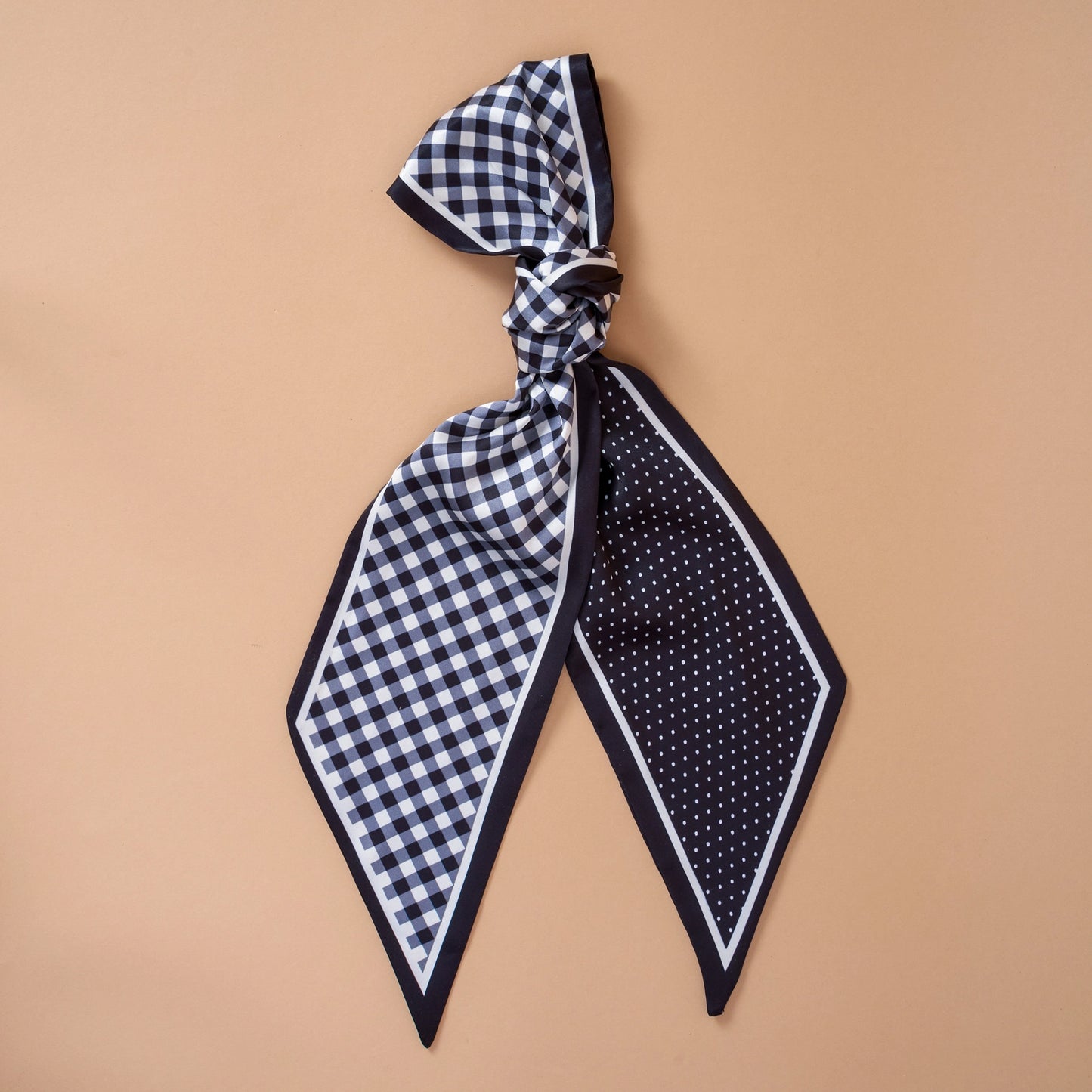 Gingham Black Tie Scarf