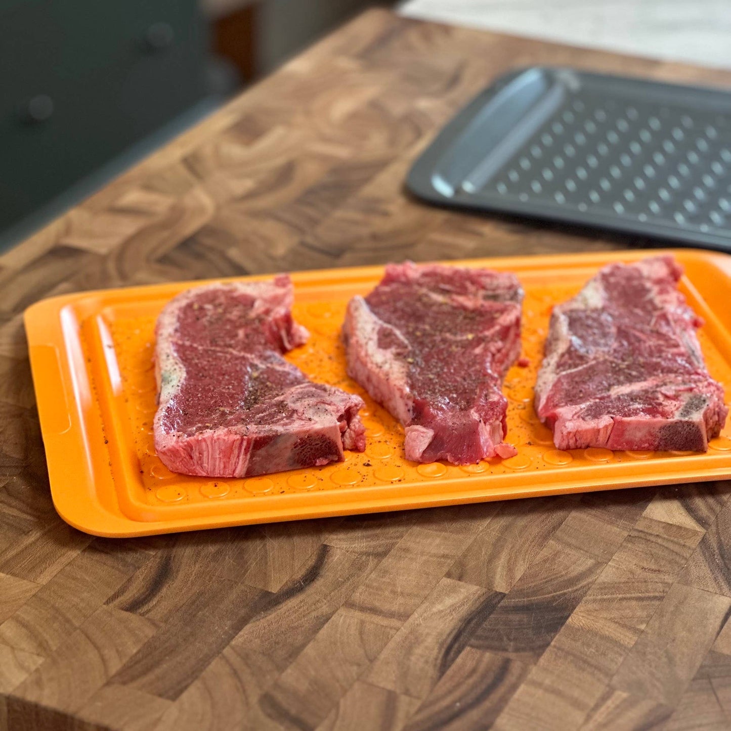 Home and Garden | Outset Large Prep Trays, Set 2, Orange, Black,17.2” x 10.5“
