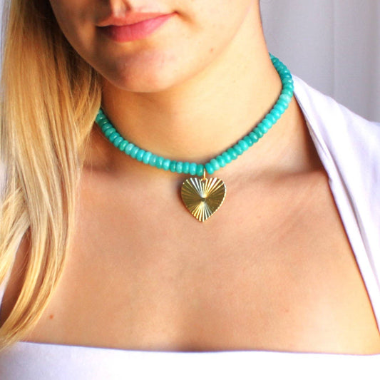 Jewelry | Necklace Sunrise Heart Beaded: 19 inch