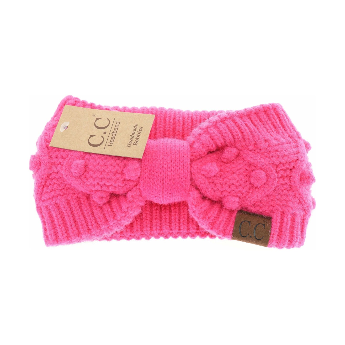 Accessories | C.C Knit Bow Bobble Headband Candy Pink