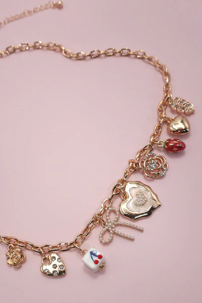 Jewelry | Necklace Cherry Bow Strawberry Flower Heart