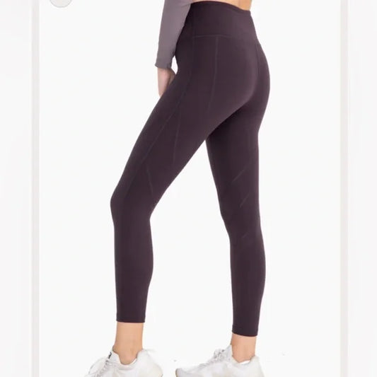 Athleisure | Mono B Leggings Venice HighWaist with Seam Details - Chocolate