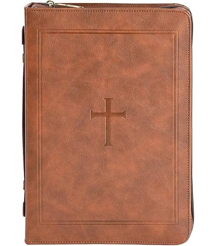 Brown Classic Cross Bible Case