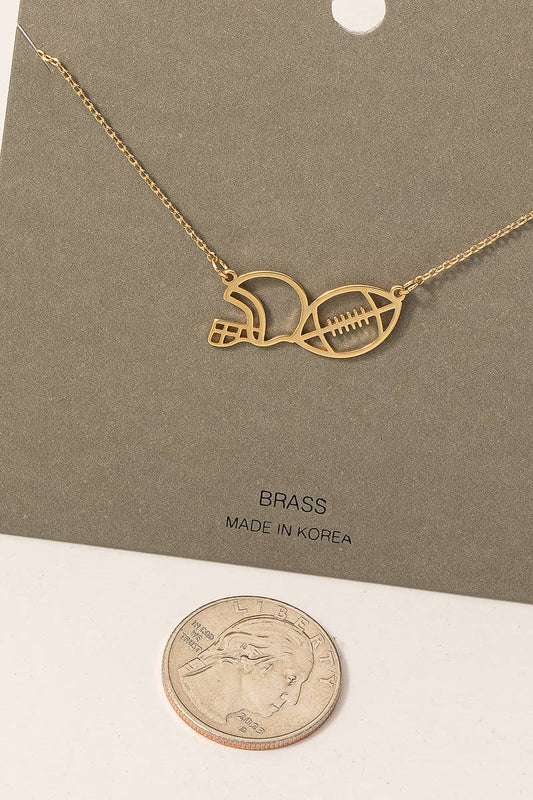 Football And Helmet Pendant Necklace