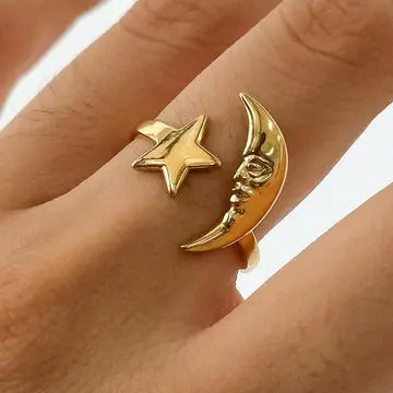 Jewelry | Ring Gold Star and Moon