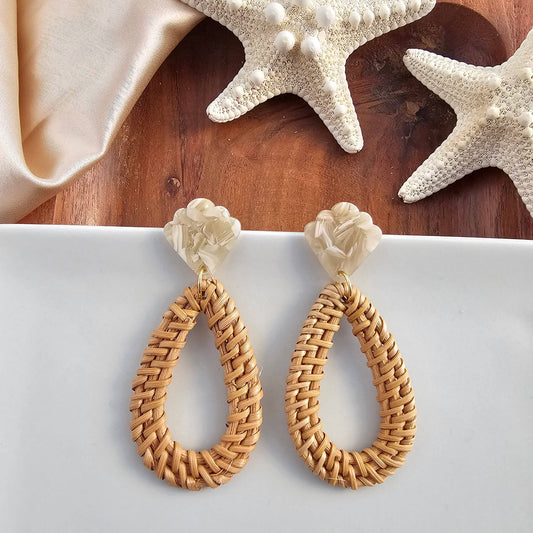 Malia Dark Rattan Earrings