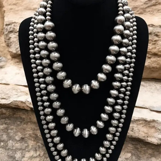 Necklace - Navajo Pearl Multi Layer