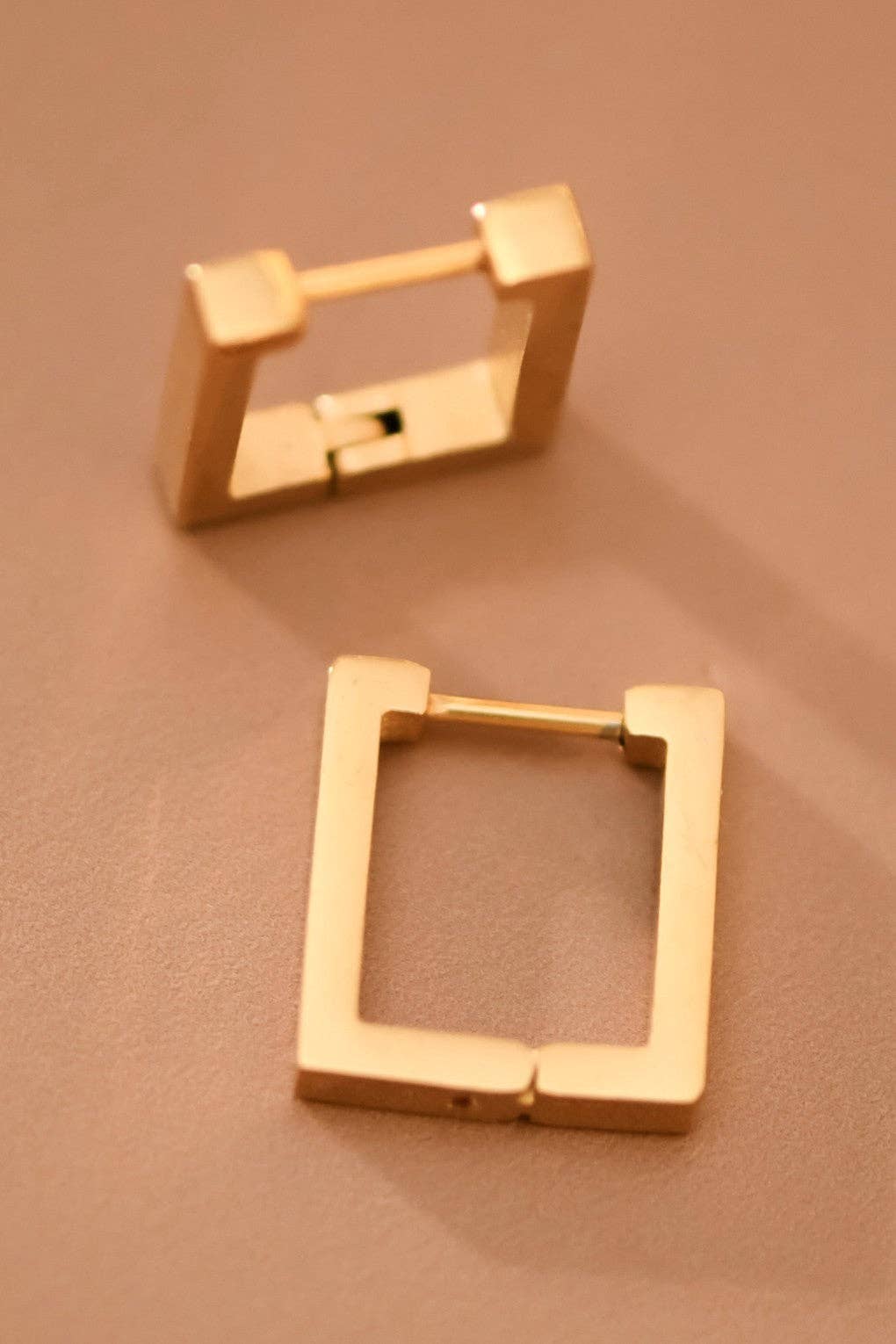 18K Gold Plated Waterproof Square Earrings