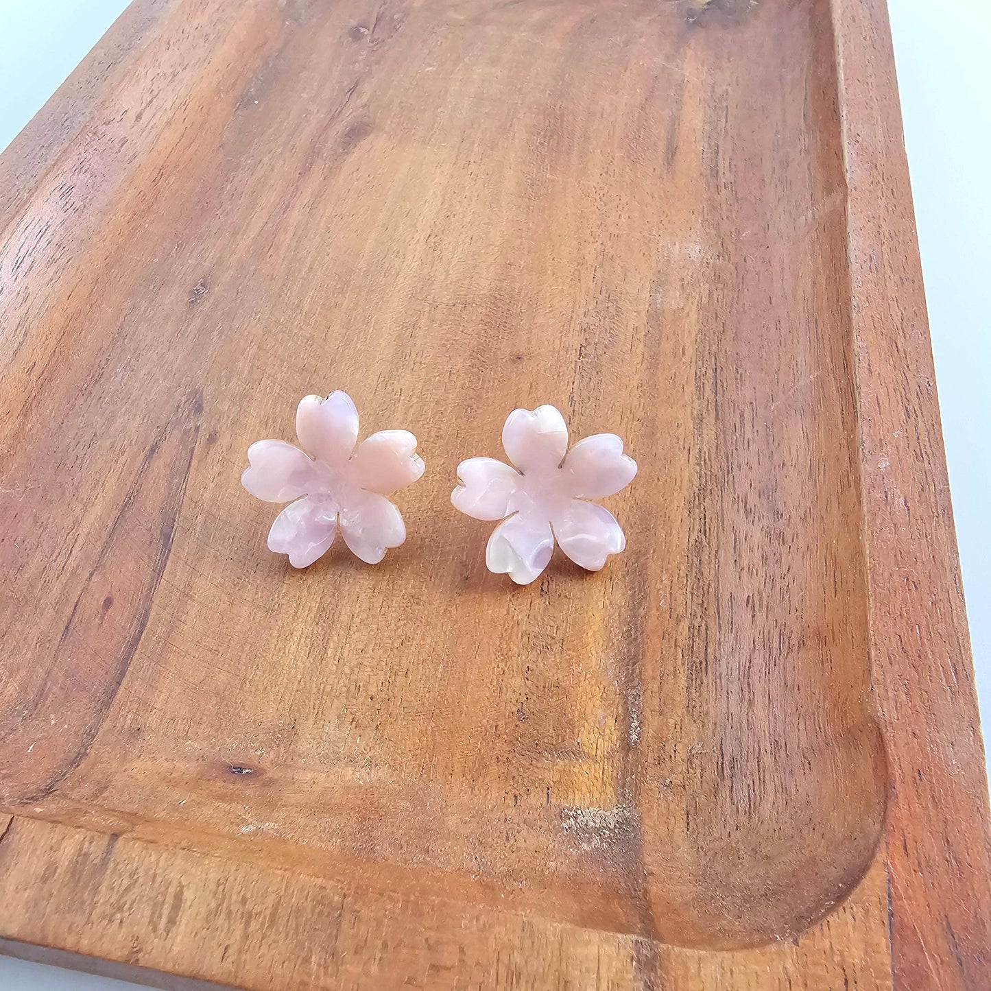 Jewelry | Earrings Hypoallergenic Stainless Posts Blossom Pink Acrylic