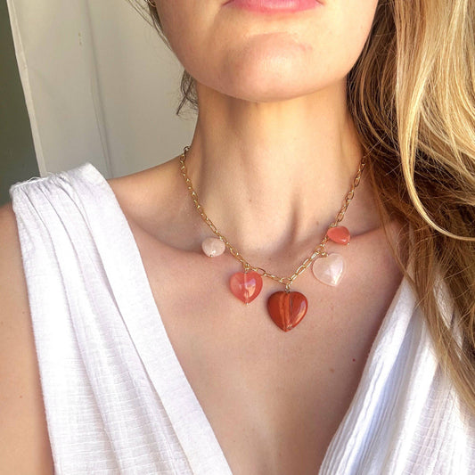 Jewelry | Necklace Sierra Stone Heart Multi Charm: Blue / 19 inch