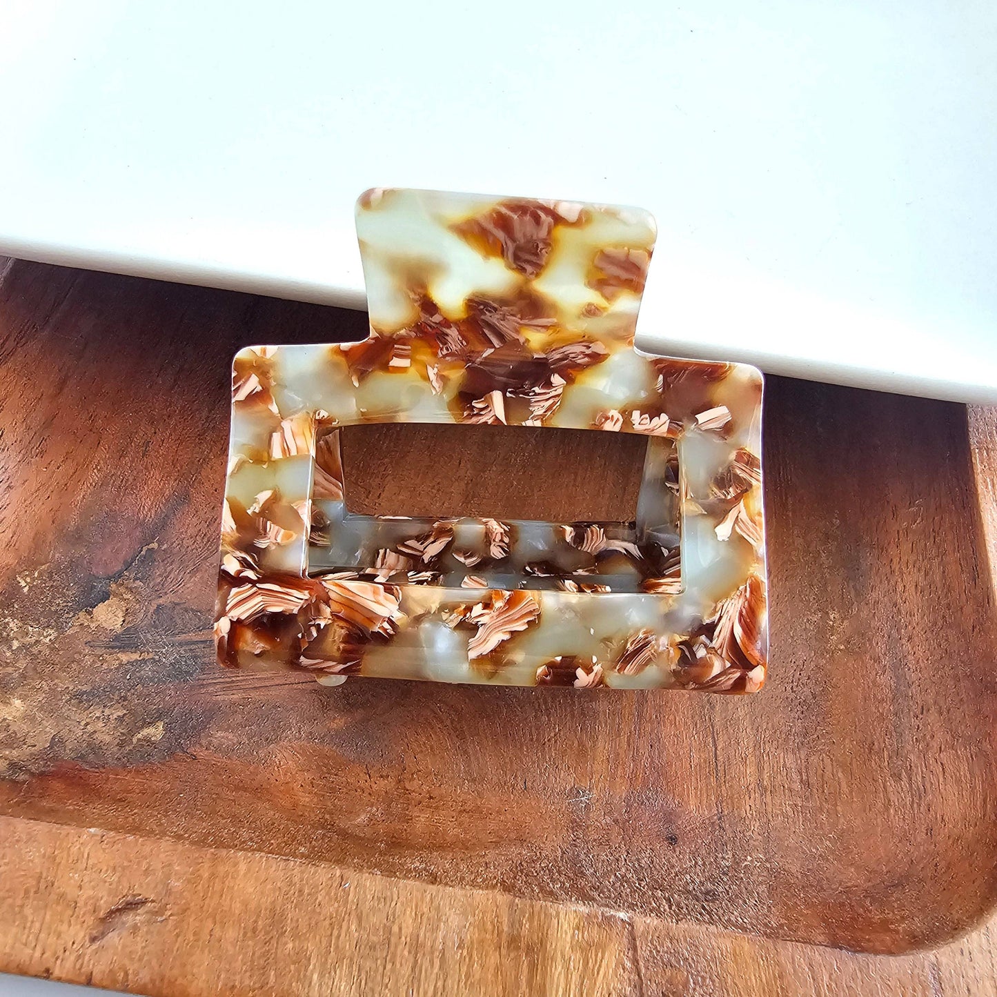 Hair Accessories | Clip Claw Seafoam & Rust