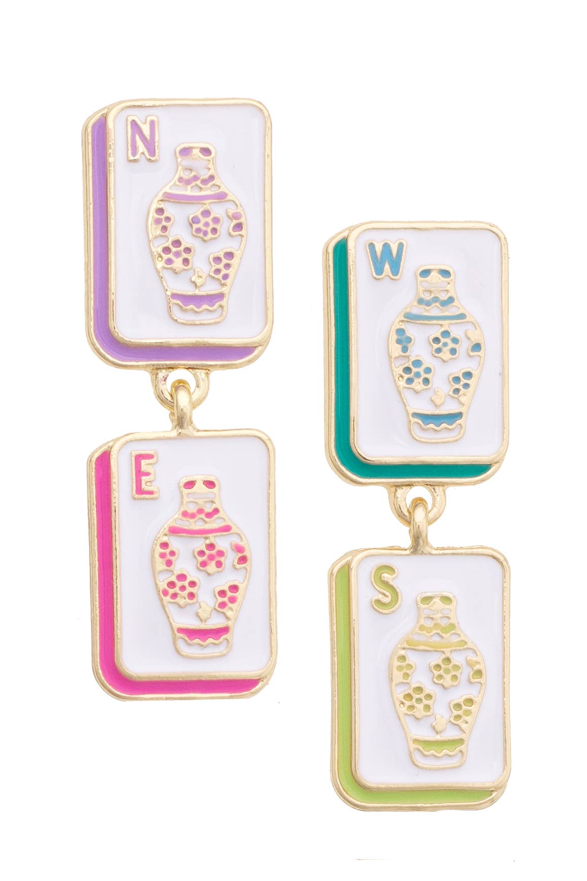 Earrings - Four Winds Enamel in Pastel
