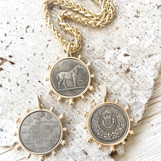 Matte French Bee Horse Necklace
