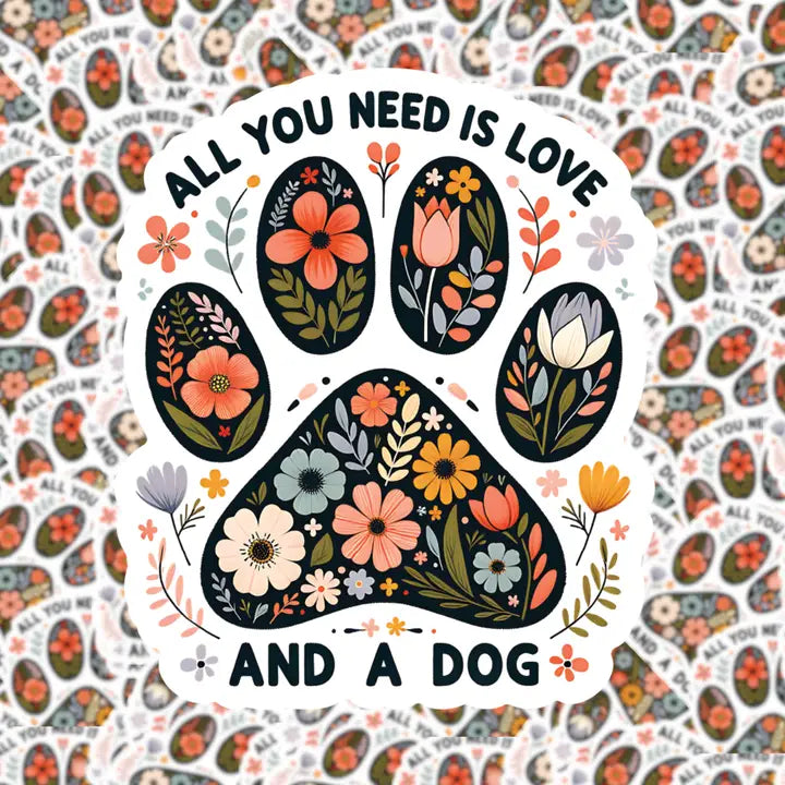 All You Need Is Love Dog Sticker