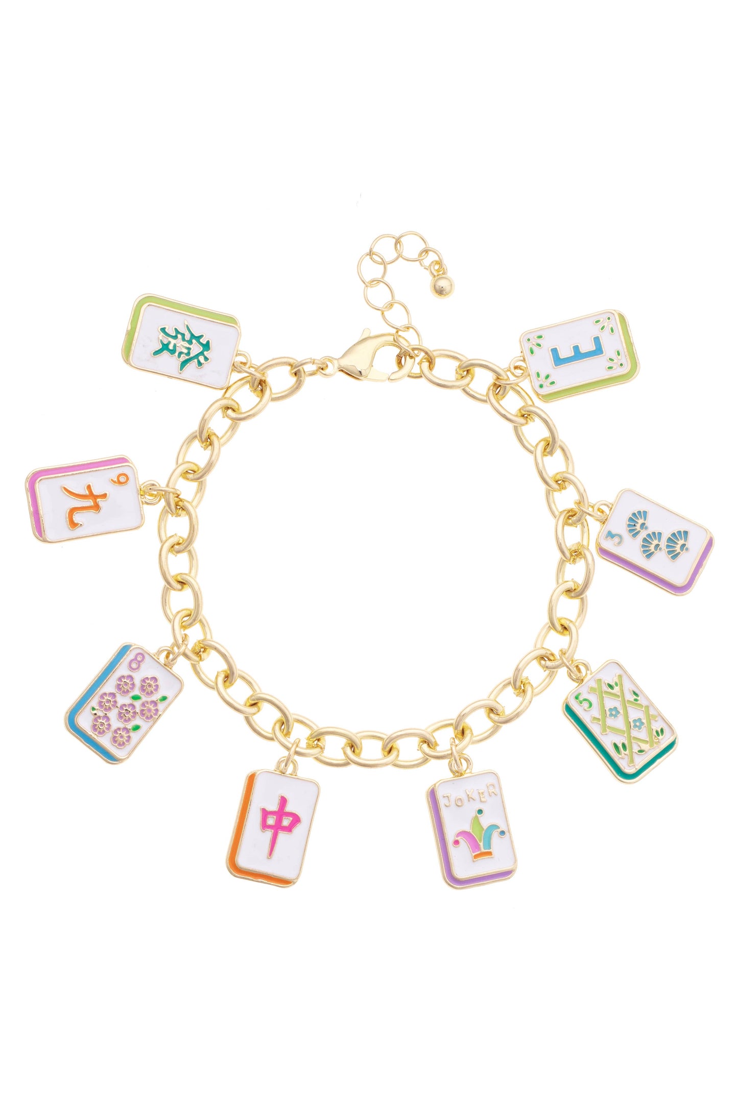 Charm Bracelet - Wanna Mahj?! Enamel in Pastel