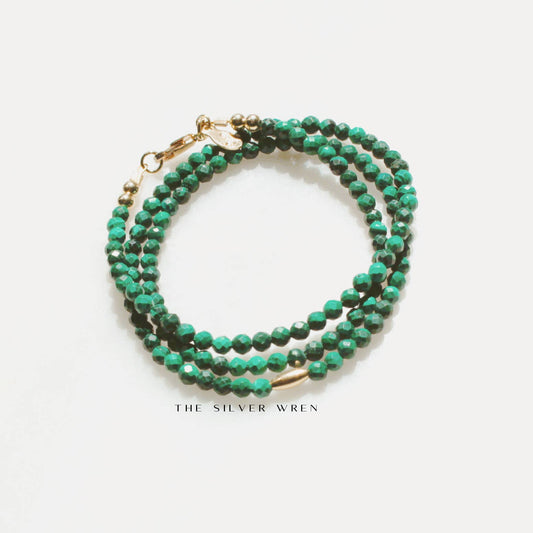 Jewelry | Necklace Beaded Malachite 16 inch + 2 inch extender