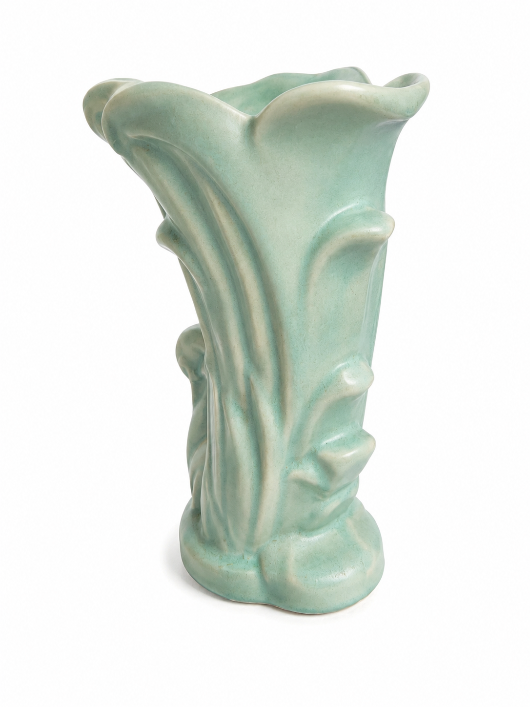 Vase - Vintage Mint Green Ceramic Lilly