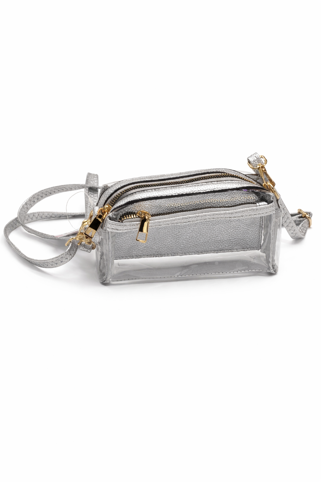Clear & Silver Small Crossbody Purse