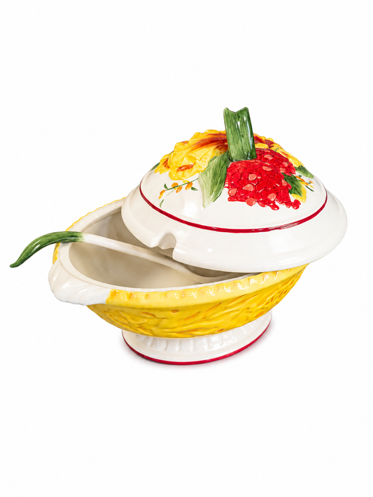 Soup Tureen - Vintage Floral With Ladle