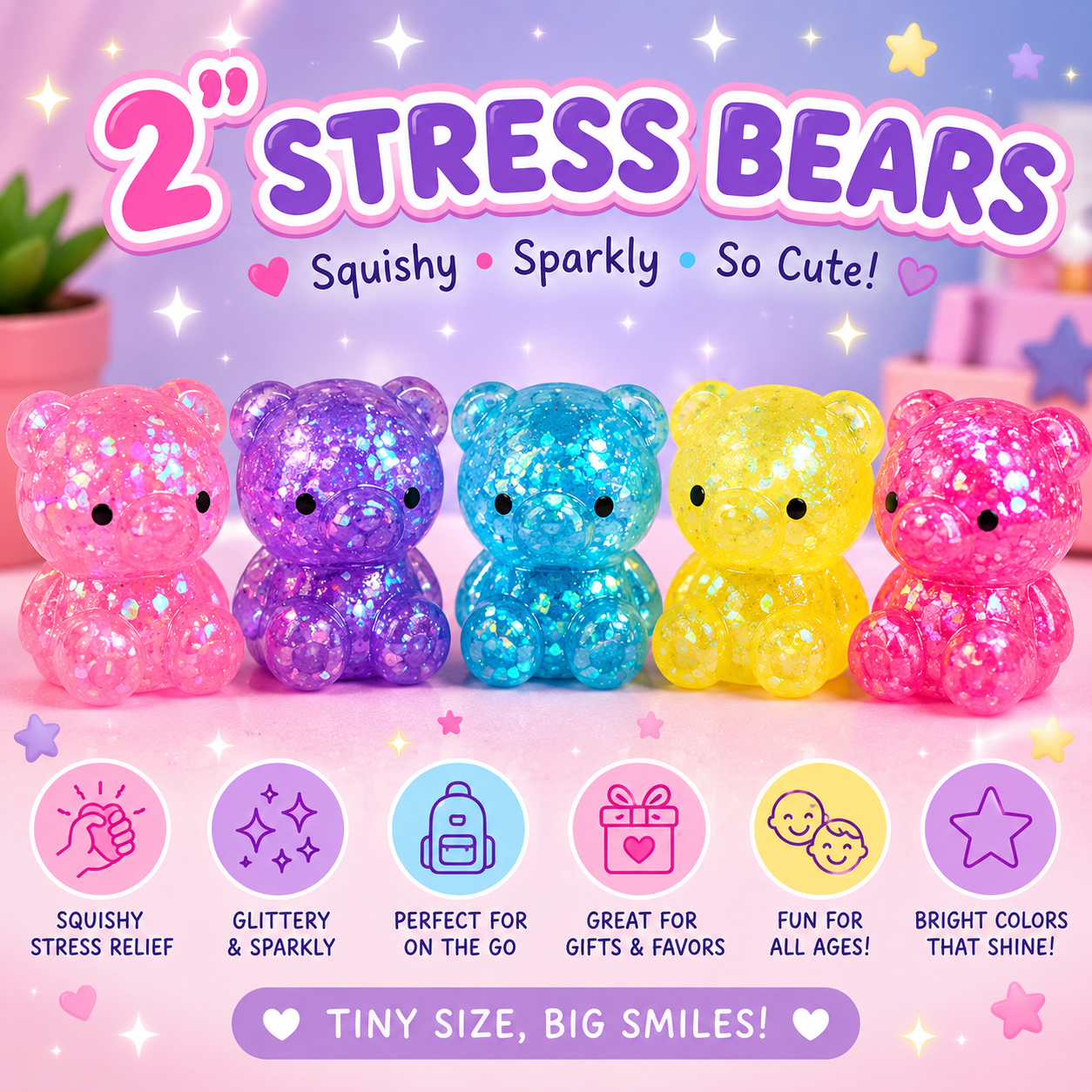 Squishy - 2" Maltose Stress Bears