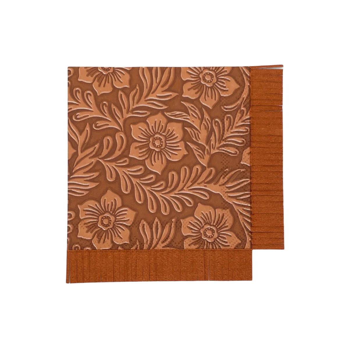 Tabletop | Paper Cocktail Napkins - Floral Tooled Leather