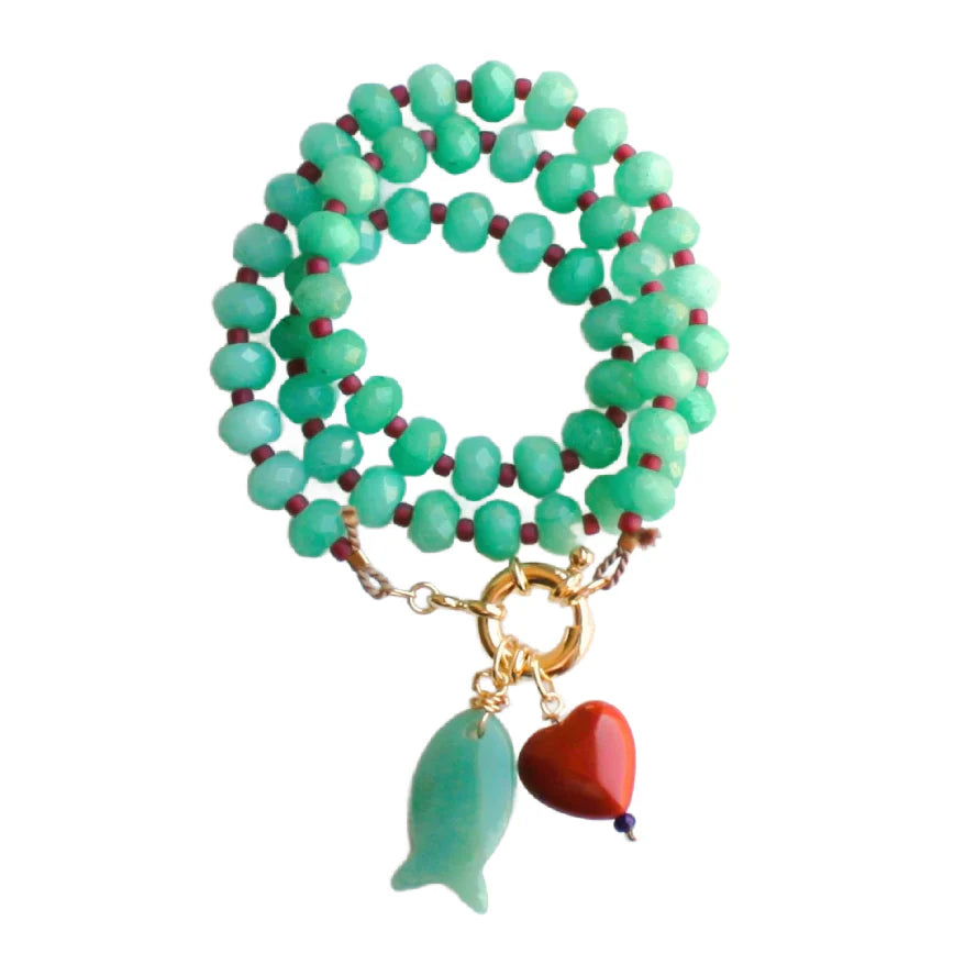 Heart & Fish Charm Necklace