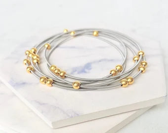 Bracelet - Boho Layered Spring Coil Guitar String