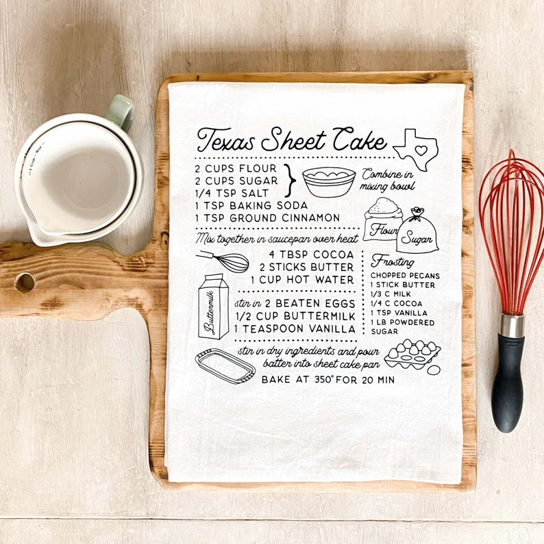 Kitchen Towel | Texas Sheet Cake Recipe