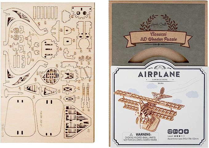 3D Wooden Airplane Puzzle