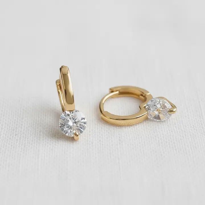 Earrings Gold Modern Zirconia Earrings