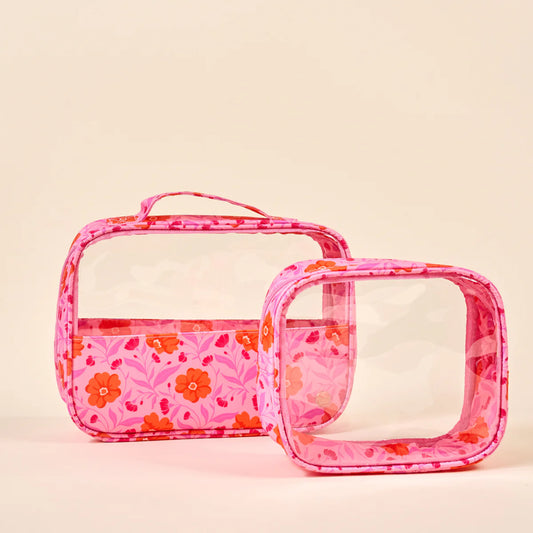 Toiletry Bag - Poppin Petals Hot Pink