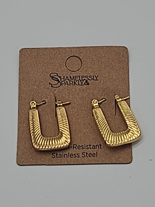 Jewelry | Earrings Rectangle Stainless Steel Hoops