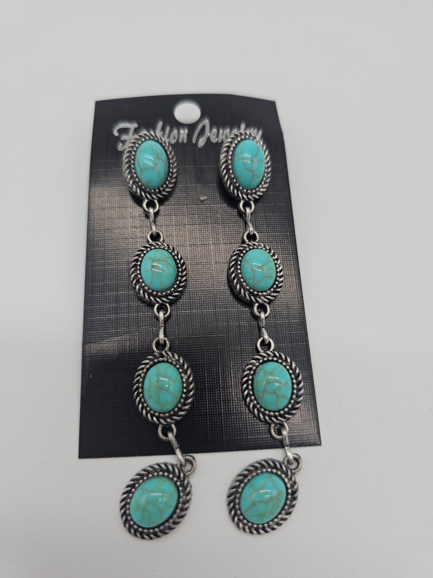 Jewelry | Earrings Blue Turquoise Stone Dangle